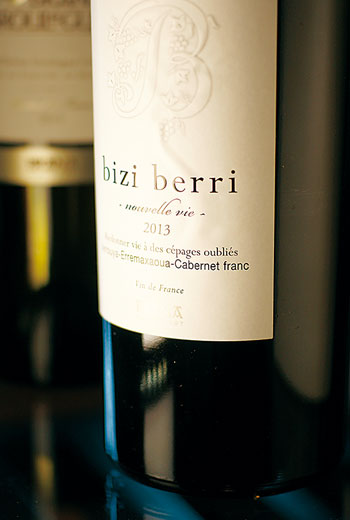 老牌名莊Domaine-Brana晚近出產的一款Bizi-Berri紅酒，捨棄卡本內蘇維濃和塔那，採用當地幾近消失的古種Arrouya混調卡本內弗朗，風味更是精緻。