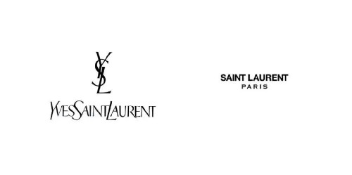 YSL品牌logo也曾經替換成右邊，之後又改回左邊原版