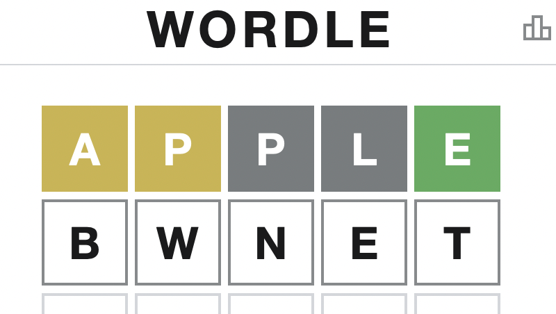 Wordle玩法。