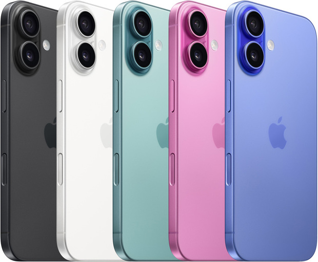 iPhone 16、iPhone 16 Plus共5款顏色。