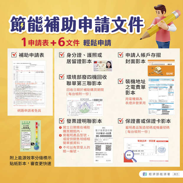 申請家電汰舊換新補助須備妥的文件