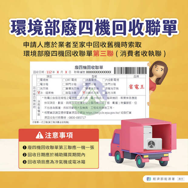 環境部廢四機回收聯單