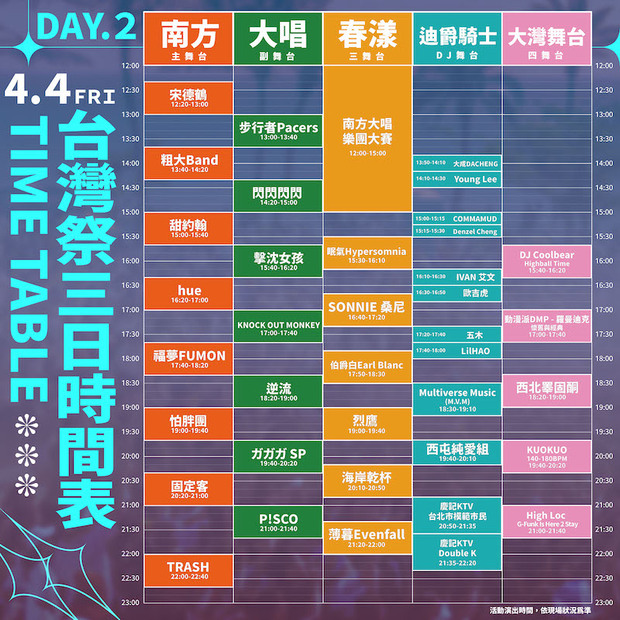 2025台灣祭節目表