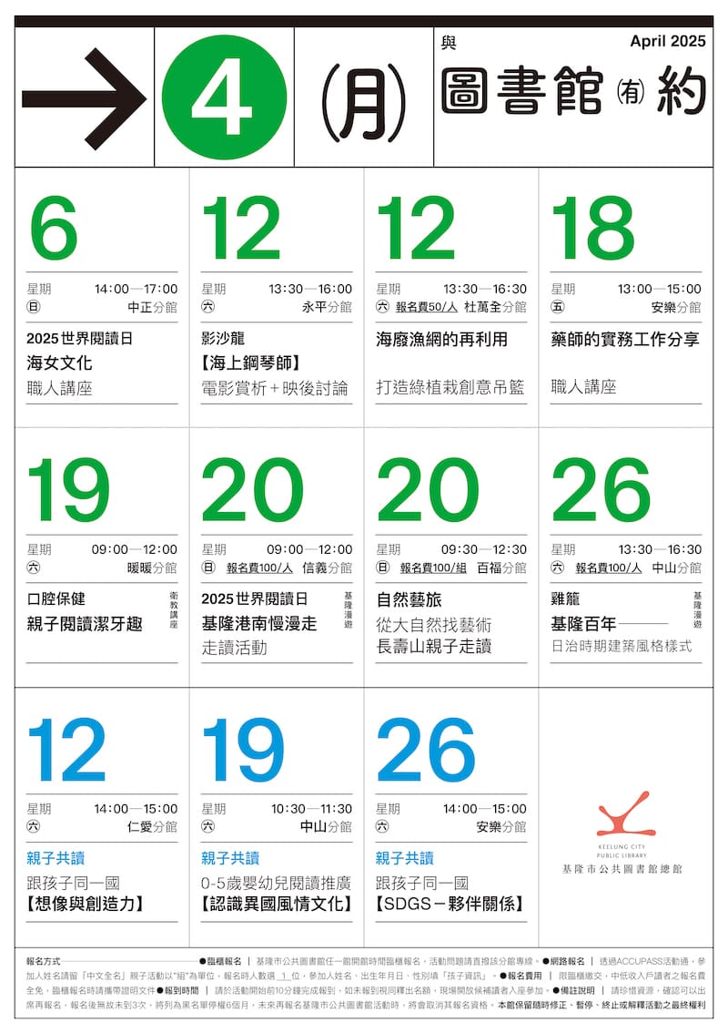 基隆市公共圖書館世界閱讀日活動