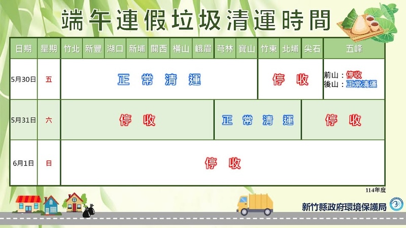 新竹縣端午節垃圾清運