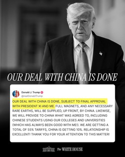 談完了！美中貿易談判達成什麼協議？川普：對中關稅55%、中對美10%