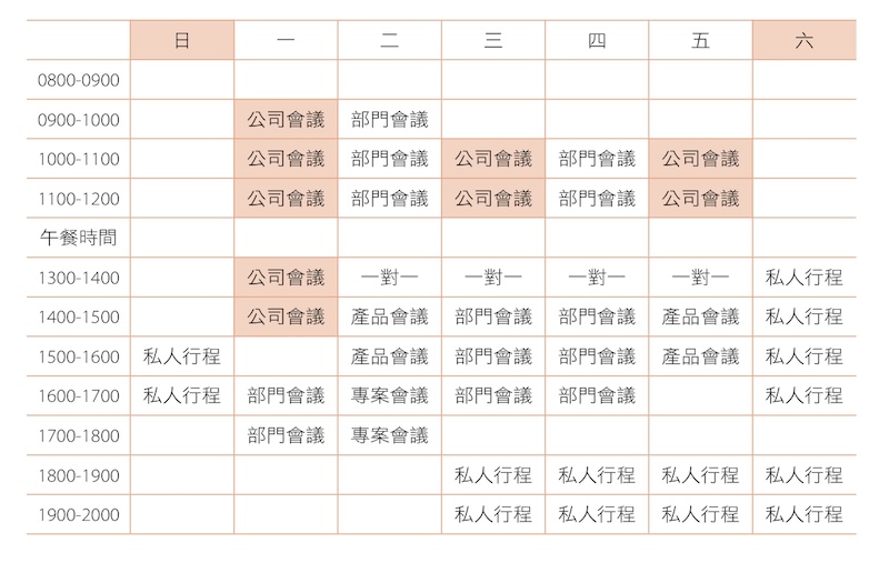 一週會議時間（優化）