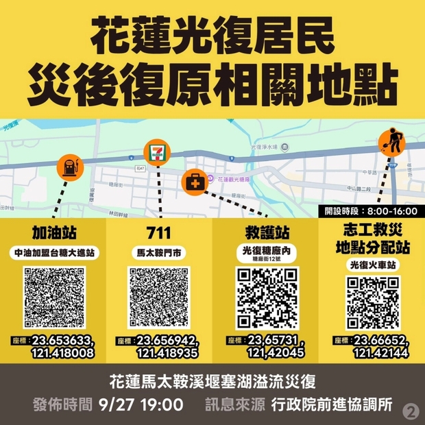 花蓮光復災後復原相關地點