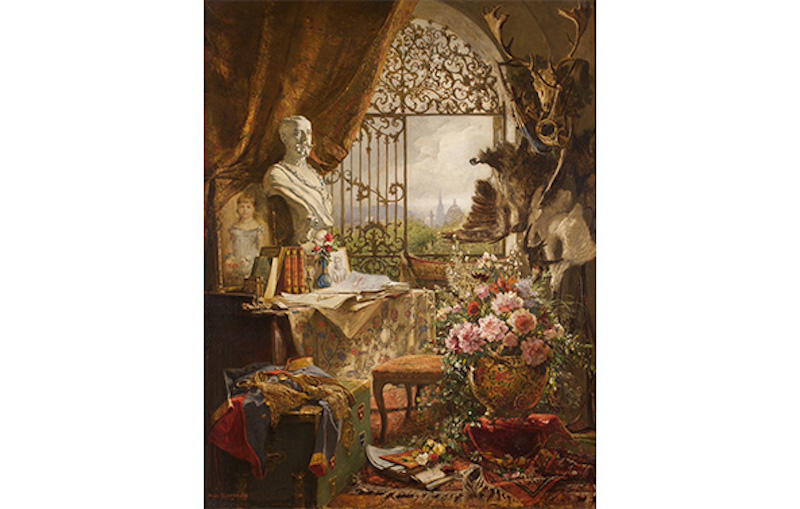 魯道夫皇子半身像與花卉靜物