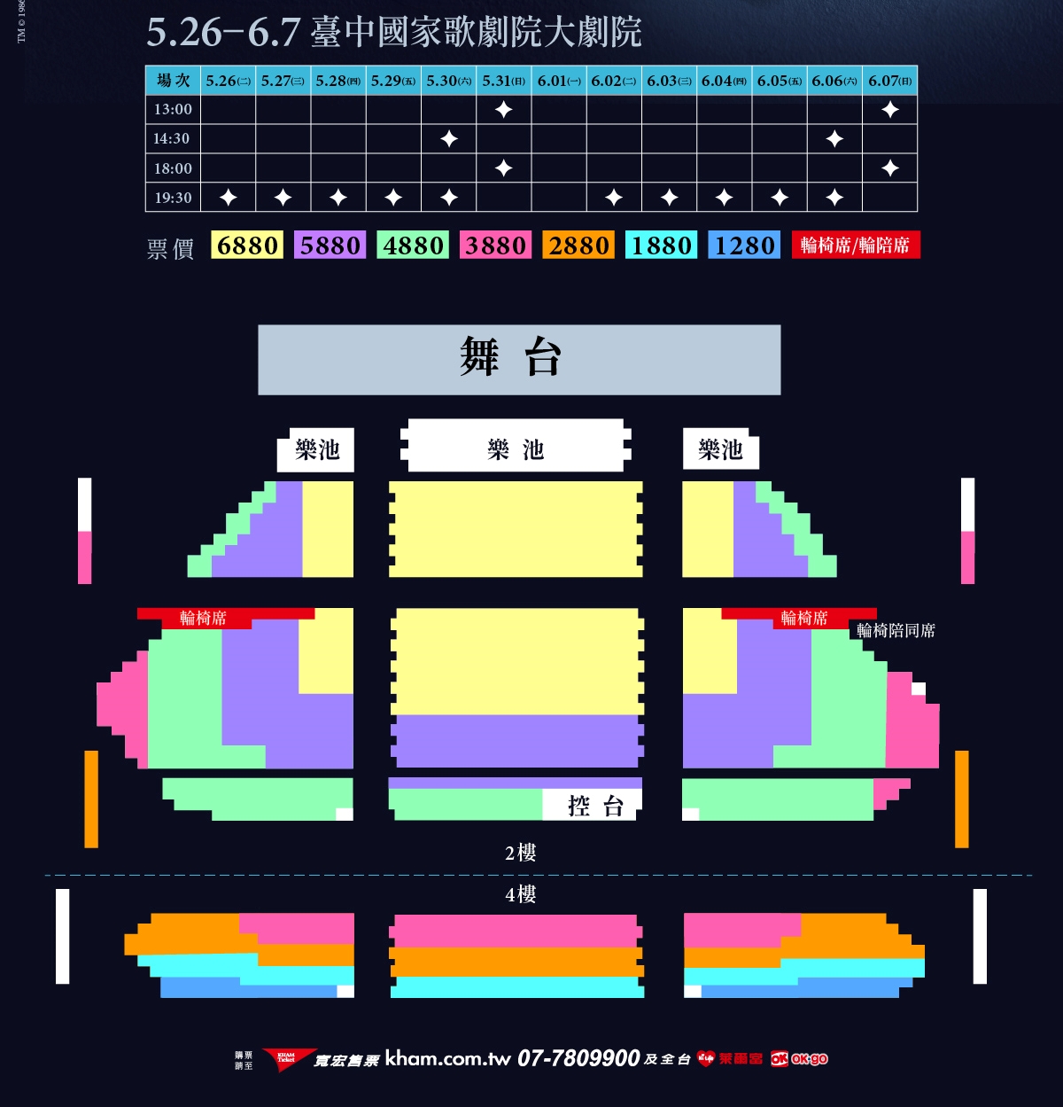 歌劇魅影台中國家歌劇院大劇院座位圖