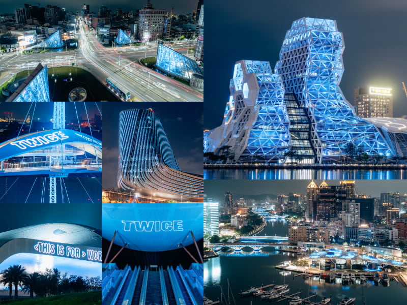 Twice開唱藍色燈光點亮高雄