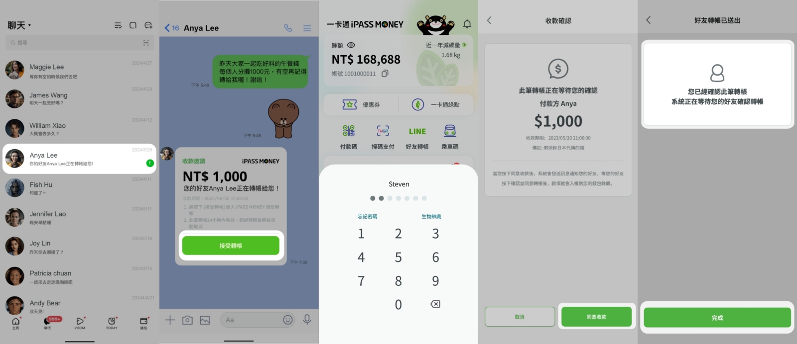 iPASS MONEY LINE好友轉帳教學
