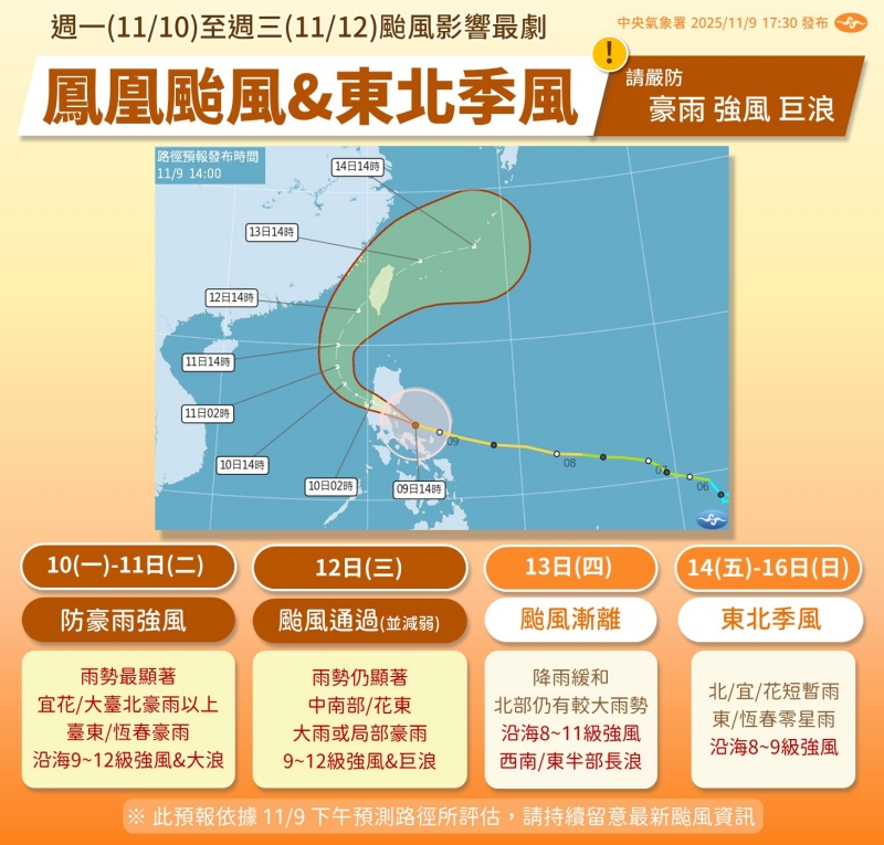 鳳凰颱風影響時程