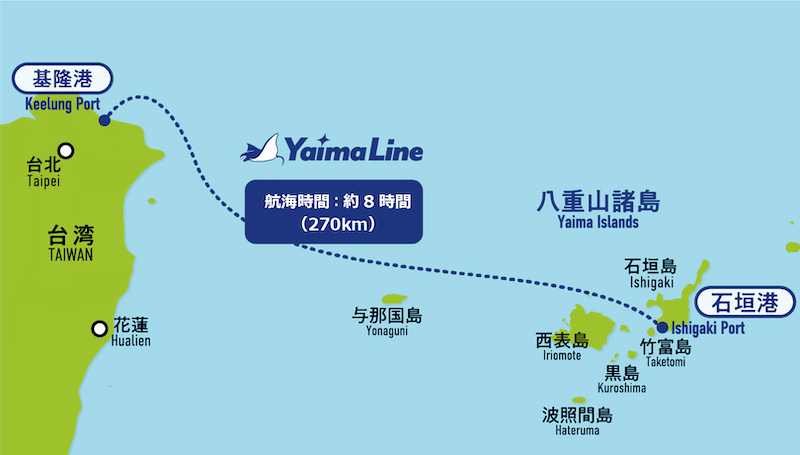 基隆港至石垣島航程約8小時