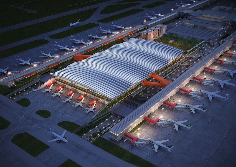 桃園國際機場鳥瞰透視圖