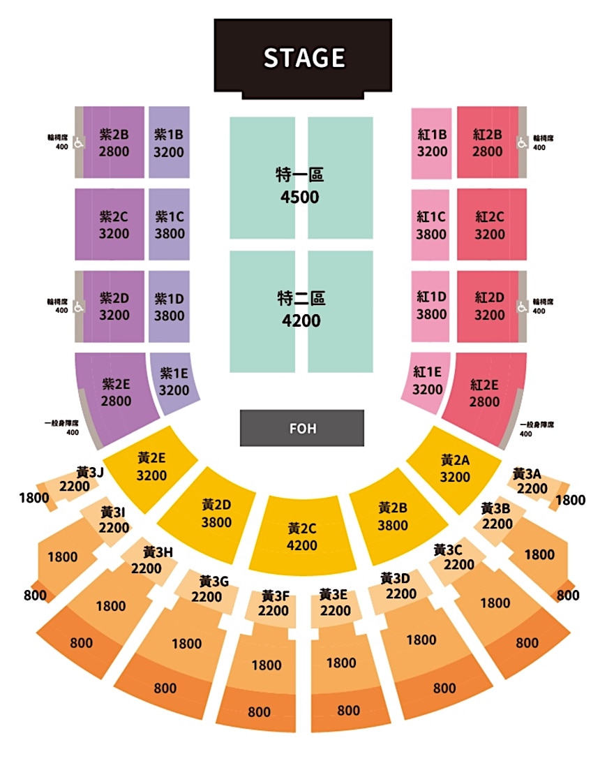 動力火車2026台北小巨蛋演唱會座位圖