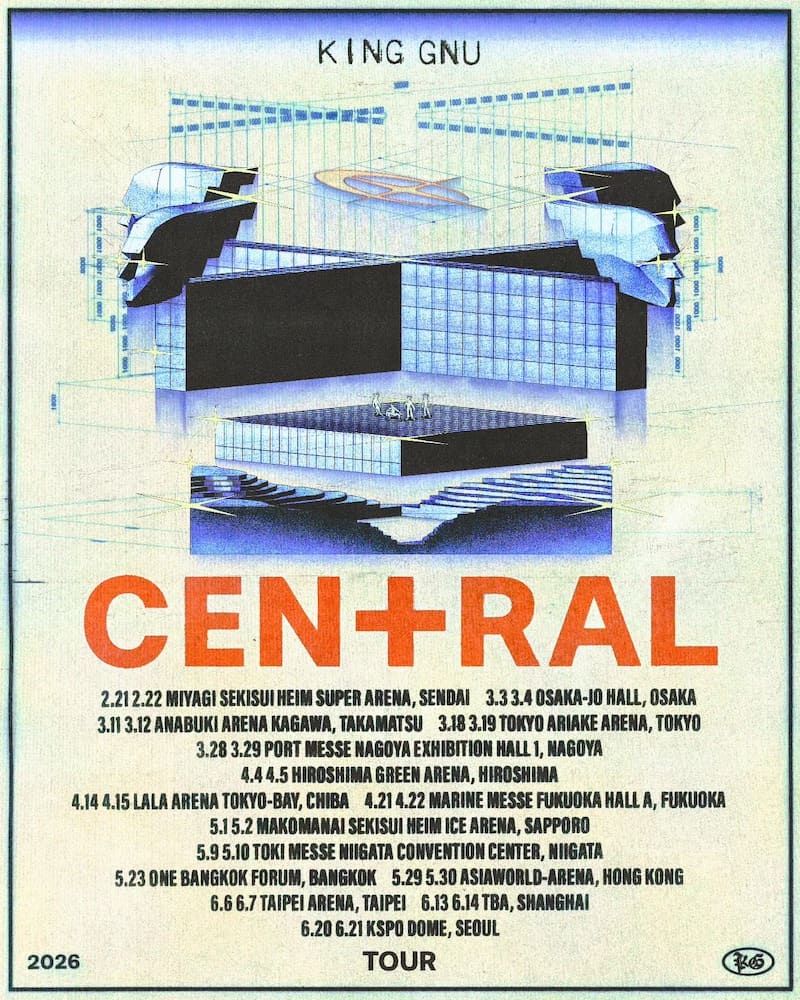 King Gnu CEN+RAL Tour 2026