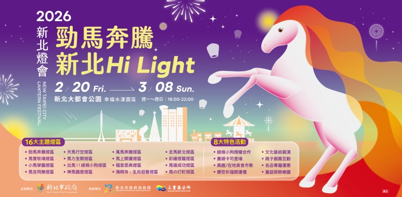 2026新北燈會「勁馬奔騰 新北Hi Light」