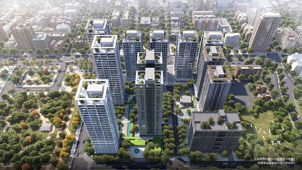 國城寳實全案示意，以高綠覆低建蔽規劃，打造城市渡假生活。