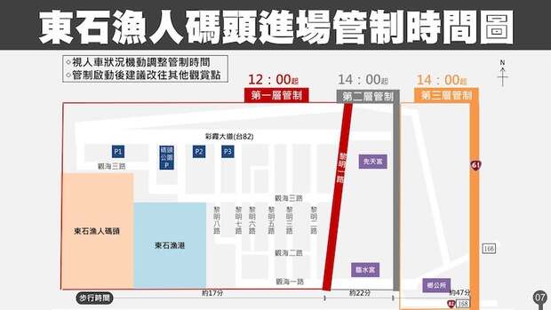 開車前往東石漁港進場管制時間圖