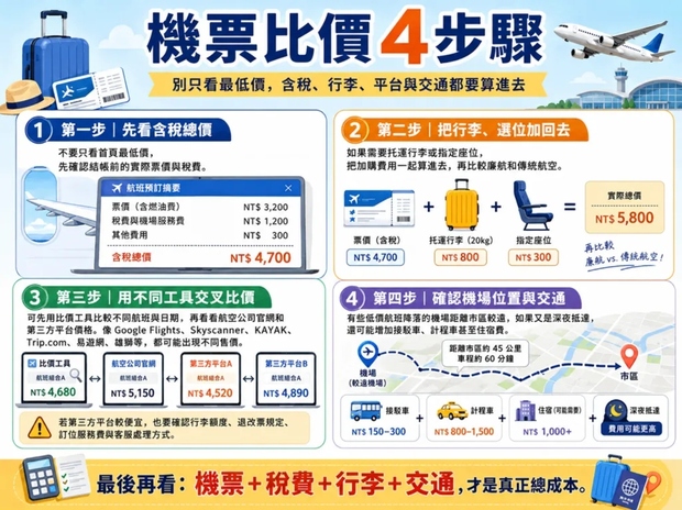 機票比價4步驟