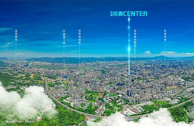板橋、土城、中和形成雙北AI科技南軸，「遠雄信義CENTER」關鍵樞紐區位，受惠科園聚落與交通動能優勢，持續推升區域商用不動產價值。