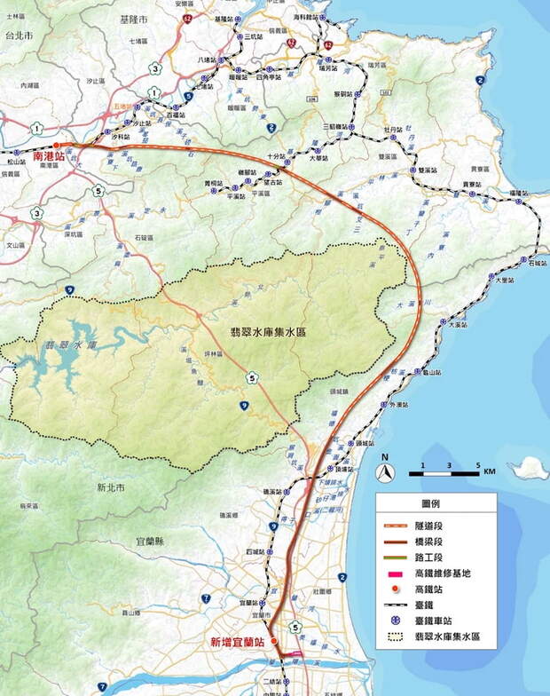 高鐵延伸宜蘭路線圖, 宜蘭高鐵路線圖