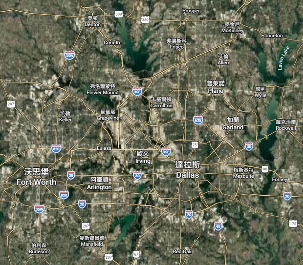 台廠於北德州達拉斯／沃思堡地區分佈