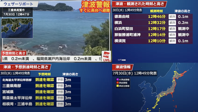 氣象署估海嘯下午1時18分起影響台灣！海嘯警報、警訊有何不同？