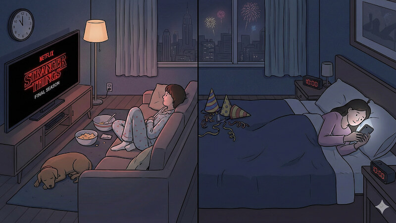 寧願宅在家！跨年夜追劇、早睡成「新常態」？分析：人們不只是對派對興致缺缺