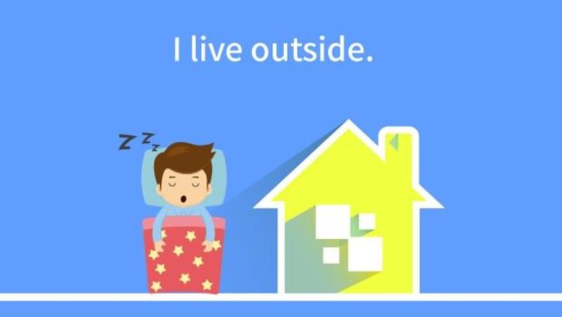 I live outside...我跟老外聊到自己一個人住外面，為何他以為我睡在陽台？