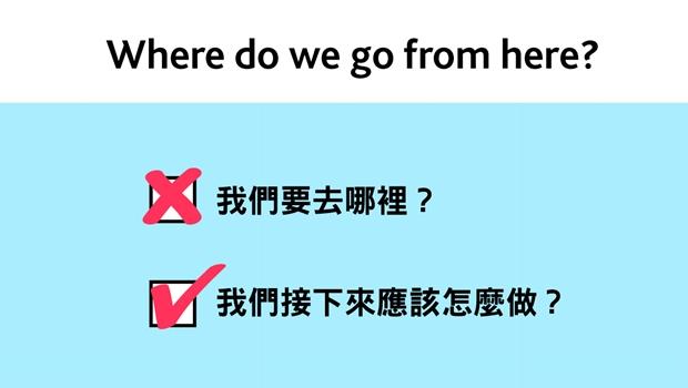 以為 Where Do We Go From Here 是問 你要去哪裡 嗎 實際上是 戒掉爛英文 商周